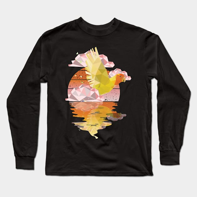 Love Bird Low poly art Long Sleeve T-Shirt by mutarek